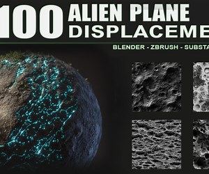 ArtStation - 100 Alien Plane Displacement Maps 4K- Tileable and Seamless V3 | Brushes