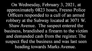 5.5K views · 43 reactions | The Fresno Police Department needs your help! Please see the following release from our Robbery Detectives regarding a request for assistance in locating this suspect. | Fresno Police Department | Facebook