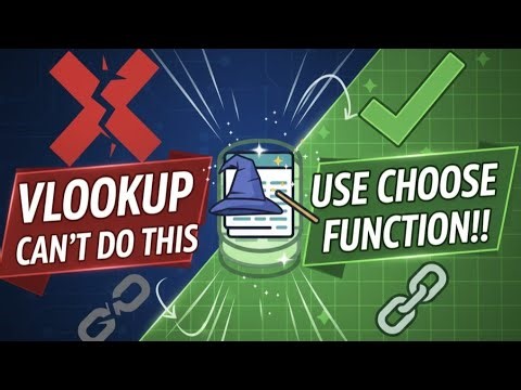 How to use Vlookup function with Choose function in Microsoft Excel!! Reverse Vlookup