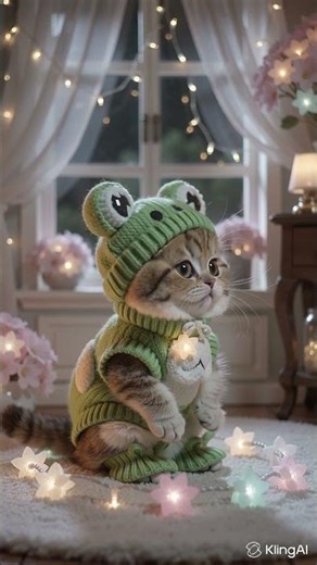 Cutest Frog Cat Ever 😍