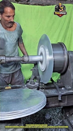 This Skilled Worker Turns Flat Metal Into a Perfect Container metalwork #lathemachine