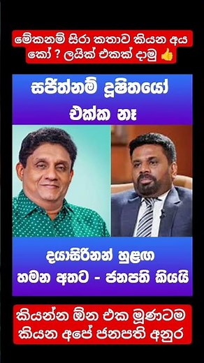 ජනපති අනුර සජිත්ගේ හැටි කියයි (anura and sajith)