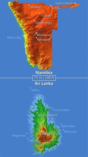 Island vs Highland! Who wins? Namibia 🇳🇦 vs Sri Lanka 🇱🇰! 🌊🌊#geography #mapbattle #namibia #srilanka