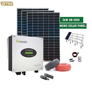 [Hot Item] Complete 3kw 3000W Hybrid Solar Electric System on Grid Solar Energy System