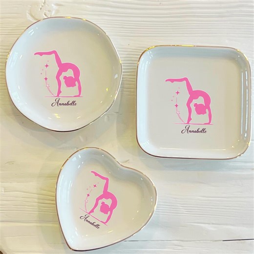 Personalized Gymnast Ceramic Trinket Dish: Gymnastics Gift - Etsy