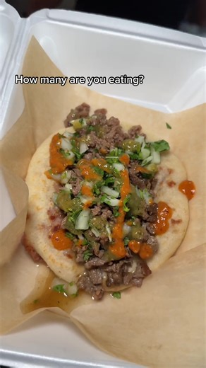 Delicious Pupusa Taco Recipe with Steak, Onions, and Hot Sauce!
