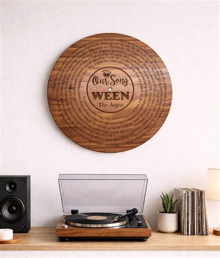 Custom Wooden Song Lyrics Plaque - Record Vinyl Wall Art - Anniversary or Wedding Gift - Etsy