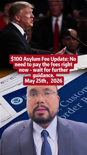 $100 Annual Asylum Fee Update The Immigration Court has clarified that: 1. There is no mechanism to pay the $100 annual asylum fee through EOIR right now. Respondents should wait for further guidance or notice from the Court. 2. For USCIS cases, respondents should also wait for a notice from USCIS before paying. No need to panic. If you’ve already paid the $100 fee, please save your receipt and share it with your attorney. Stay calm, stay informed, and always check with your attorney before taki