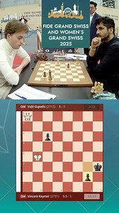 128K views · 862 reactions | Check out this pawn endgame between GM Vincent Keymer and GM Vidit Gujrathi from round 8 of FIDE Grand Swiss 2025 #fyp #endgame #chess | Bisakol Chess Vlog | Facebook