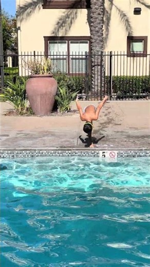 I FINALLY learned how to do a front flip in the pool!!