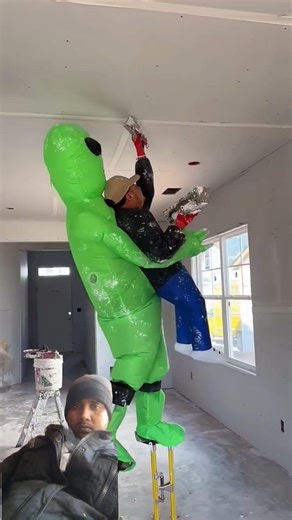 No Ladder Needed! This Man Became a Walking Construction Machine #subscribe #facts