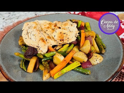 CENA en 15 minutos, Sin PAN, Ni TORTILLAS, Ni GRASA. Pon todo en una sarten, fácil y Saludable. Addy