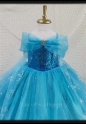 The Elsa Frozen Costume is created for Princess Elsa themed party, pageants, Halloween and other special events. The Princess Elsa Birthday dress is handmade using top quality sequin fabric, satin and crystal tulle. The princess elsa costume has soft lining inside the bodice. Its shirred elastic back allows the dress to fit comfortably. The processing time for this princess costume is 1-3 business days and it is shipped with express delivery Since the snowflake patterns are glitter prints, some 