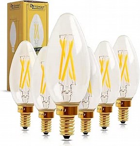 B11 E12 LED Candelabra Base Bulbs 60W Equivalent,4W Dimmable LED Candle Light Bulbs, Soft White,Pack of 6