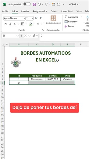 Deja de poner tus bordes así en excel #Excel #office #tutorial | El Pollo Excel-ero
