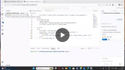 #python #chatbot #ai #studentproject #programming #softwaredevelopment | ABINAYA . N