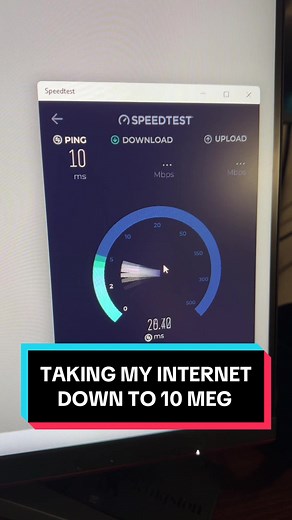 For all of the #haters that say you cant do anything on a 100Mbps connection, we tested my network at home throttled to a 10x10 speed on our local network bridge. Lets see how this does.