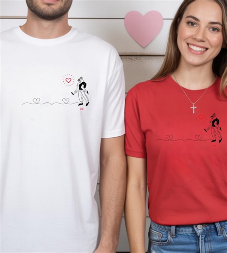 Matching Couple T-shirts, Minimalist Love Design - Etsy