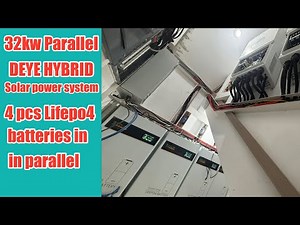 How to parallel 2 pieces of 16kw DEYE HYBRID INVERTER with 4pcs of SOLARHOMES 300AH LiFePO4 battery?