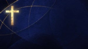 Roman Christian Cross on Looped Blue Graphic Background