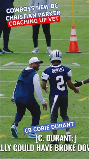 COBIE DURANT ✭ #COWBOYS NEW CB GETS COACHED UP 🔥 #New DC Christian Parker Improving Defense 👀 #NFL