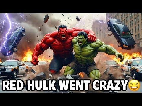 HULK vs RED HULK 😱 Massive City Destruction Battle | Hulk’s Ultimate Rage 💥 #hulk #redhulk #short