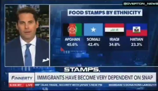"Why are we paying SNAP benefits to illegal aliens? Can someone please explain that? We didn't know about ANY of this before the government shutdown" 42M Americans depend on weekly food assistance but 59% of recipients are illegal aliens, with immigrant groups dominating benefits: 59% illegal aliens on SNAP 48% receiving benefits unlawfully 45% Afghan immigrants enrolled 42% Somali immigrants 34% Iraqi immigrants BILLIONS of tax dollars are flowing to ILLEGALS while American families struggle! O