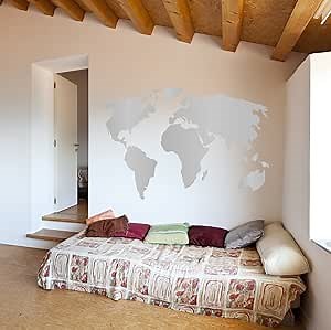 Amazon.com: The Decal Guru World Map Vinyl Wall Art Sticker | Earth Home Decor Removable Sticker Easy to Apply Wall Graphic (Silver, 22x32 inches) : Tools & Home Improvement