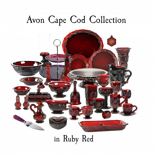 Vintage Avon Cape Cod Ruby Red Glassware, Collectible Dinnerware & Replacement Pieces, Wine Glass, Water Goblet, Dinner Plate, Bowl, Tea Cup - Etsy