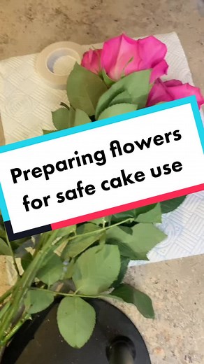 Preparing Fresh Roses for Cake Decoration