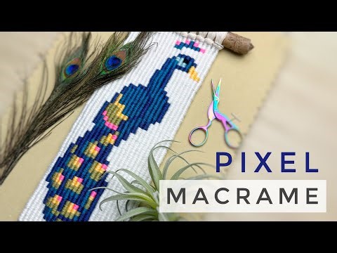 DIY MACRAME | Peacock Macrame Pixel (beginner pattern)