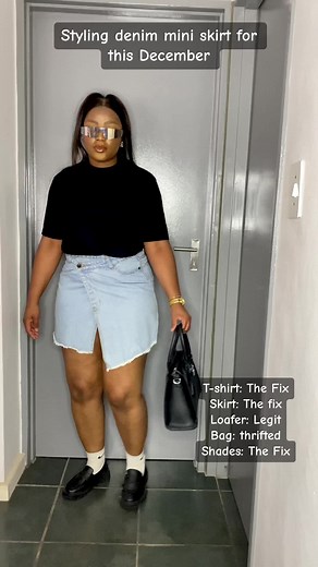 Styling denim mini skirt for this summer #fyp #summer #denimskirt #ootd #miniskirtoutfit