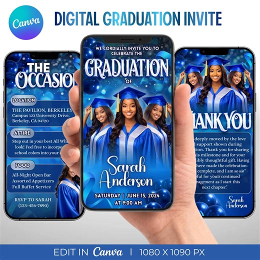Digital & Editable Graduation Invitation Template, Class of 2026 College Grad, Instant Downloadable, iPhone Invitation, Text Message Invite - Etsy