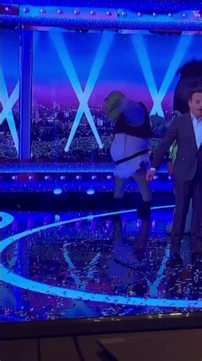 Shrek falling on stage at Ant and Dec Saturday night takeaway