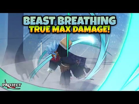Beast Breathing TRUE MAX DAMAGE Showcase!! [Project Slayers]