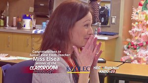 Watch this priceless reaction from Ms. Jenna Elsea from Sunset View Elementary who won a Kadlec-KNDU Classroom Makeover. The $500 check will go a long way to helping out her students. Want to nominate someone? http://bit.ly/1CUW1rM | Kennewick School District