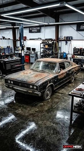 a rusty 1966 Dodge Charger car full restoration #carrestoration #dodgecharger #restoration