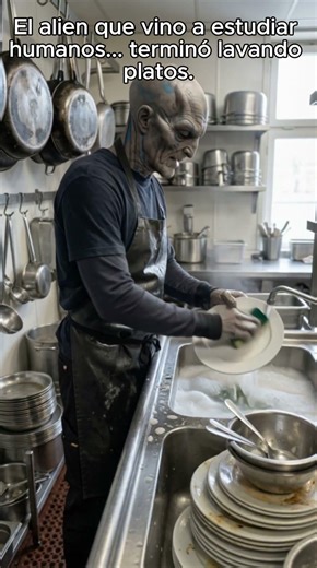 El alien que vino a estudiar humanos… terminó lavando platos.