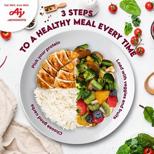 128 reactions · 3 comments | Prepare a healthy, well-balanced meal every time with just 3 simple steps. ✅ Remember, you are what you eat.  Source: actnss.org #AjinomotoMalaysia #HealhtyEating #WellBalancedMeal | Ajinomoto Malaysia | Facebook