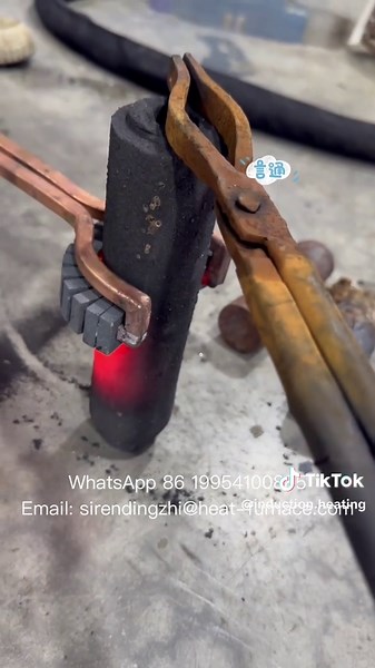 Video of High-Frequency Induction Heater Heating Metal (Live Action)#induction #heater #welding
