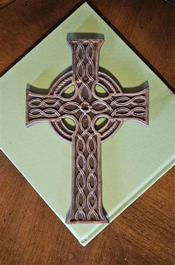 Vintage Cast Iron Celtic Cross Wall Hanging Rustic Iron Wall Cross Christian Religious Decor Heavy Cast Iron Cross Primitive Faith Decor