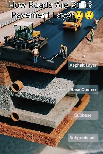 How Roads Are Built? | Pavement Layers😲😲