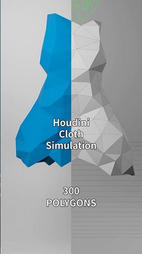 Houdini Cloth Sim - Polygon Growth Wireframe #3d