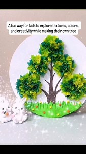 This DIY tree made from paper, clay, and tissue is a fun and creative project for kids! 🌳 Add warm fall colors to make an autumn version that looks stunning and helps children practice fine motor skills, color recognition, and creativity while enjoying seasonal vibes. autumn tree craft, paper tree DIY, kids fall activity, tissue craft, clay craft, fine motor skills, creative kids project, fall decorations, seasonal kids craft, fun learning activity | GenioKid - Early Learning: speech, counting,