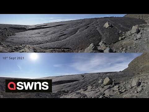 Shocking time-lapse footage shows rapidly melting glaciers in Iceland over six weeks | SWNS
