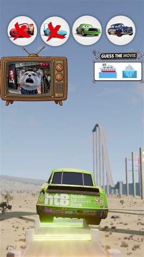 Laser Battle - Doc Hudson vs The King vs Lightening McQueen vs Chick Hicks #beamngdrive #cars