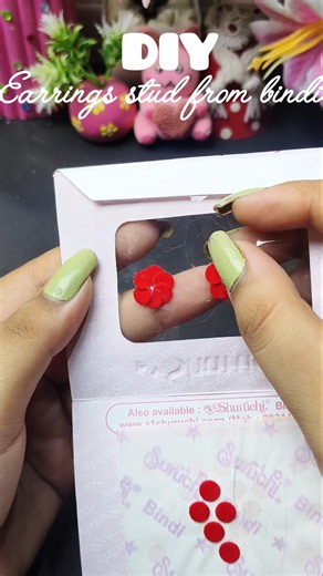 DIY bindi earrings 🖤 ✨#diy #earrings #earringhack #diyjewelry #jewelleryhacks #shorts #viralshort