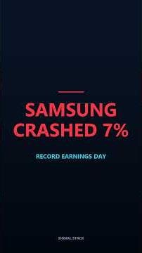Samsung Posted $58B Profit — Then Lost $80B in Market Cap