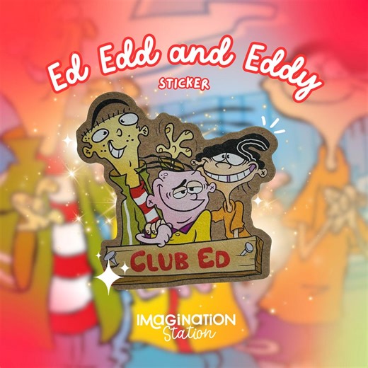 Ed Trio Retro 90s Cartoon Sticker - Waterproof Kraft Paper Matte Effect. - Etsy