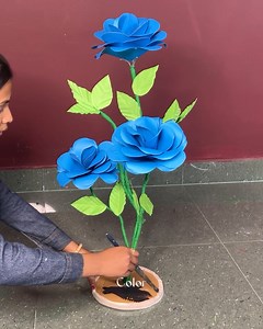 Homemade paper flowers 3d craft _ Amazing #flowervase #diy #crafts | Deep's CRAFT